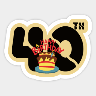 happy birthday 40th Sticker